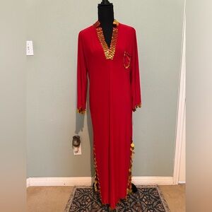 Elegant Red and Gold Women's Dress for belly dancing/special occasion. NWT. Sz L
